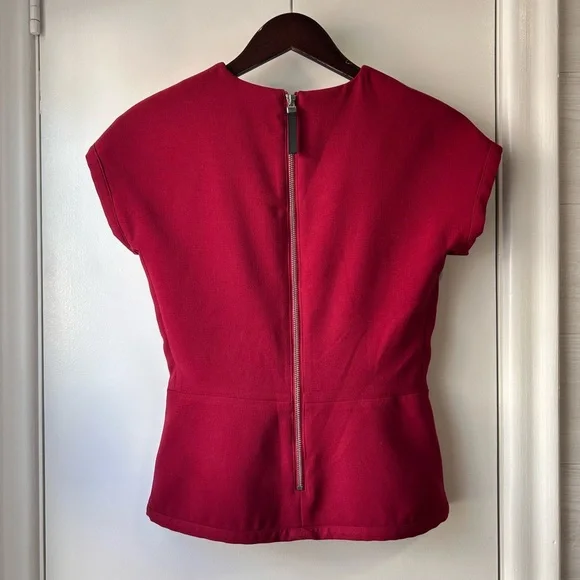 Sandra Angelozzi Thick Peplum Top Raspberry - Picture 5 of 11